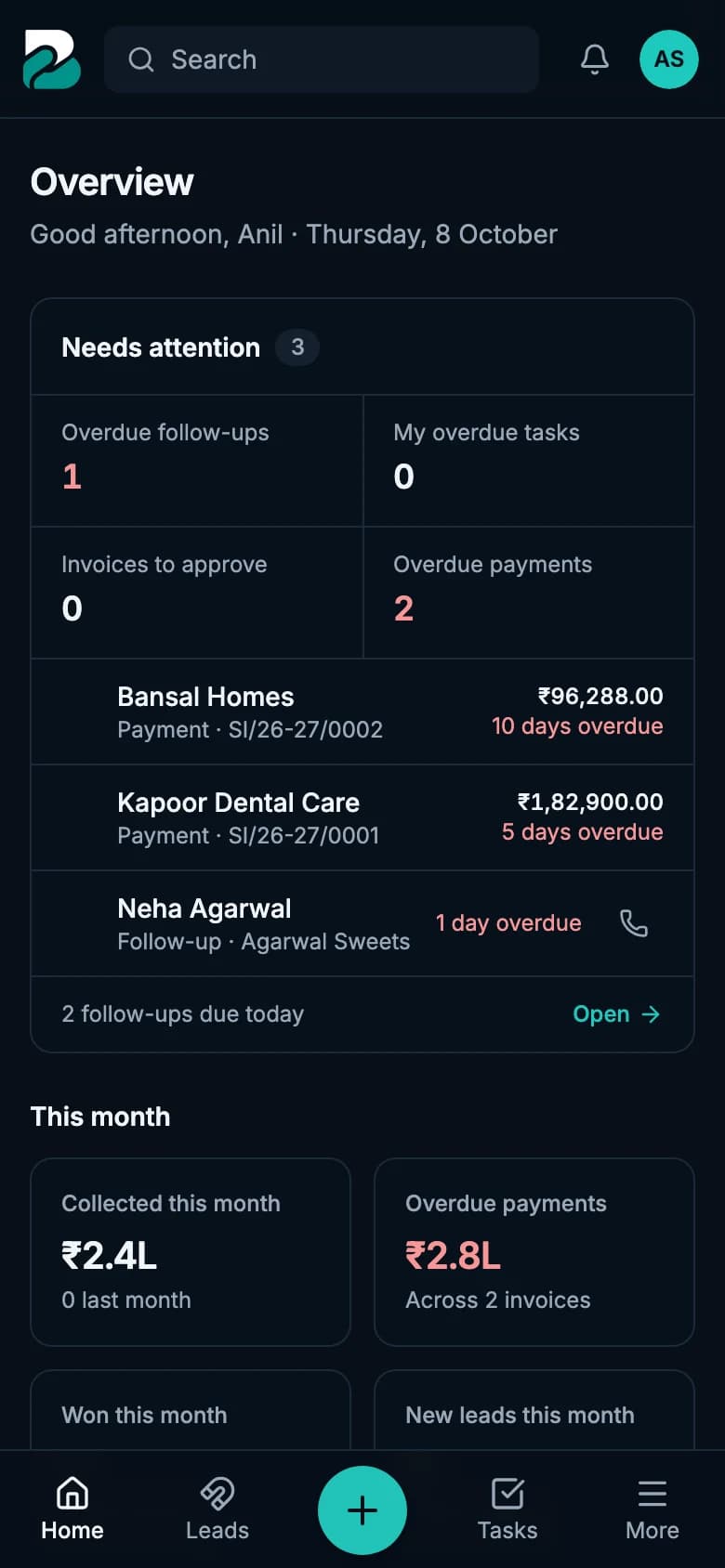 BizSaathi overview on a phone