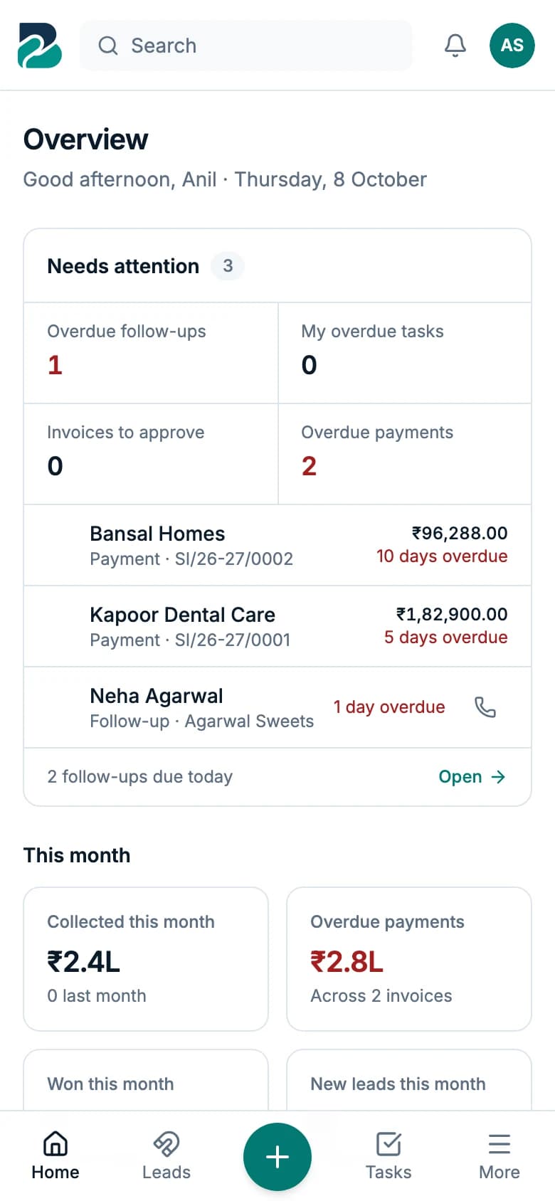 BizSaathi overview on a phone