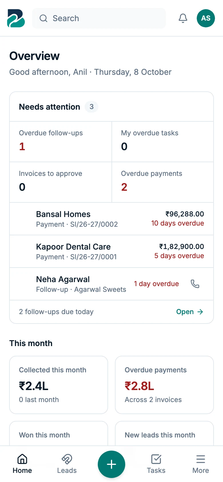 BizSaathi overview on a phone